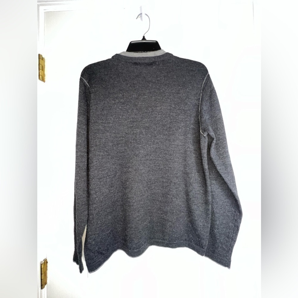 Robert Barakett Men’s Medium Gray 100% Merino Wool Crew Neck Pullover Sweater M - Picture 6 of 14